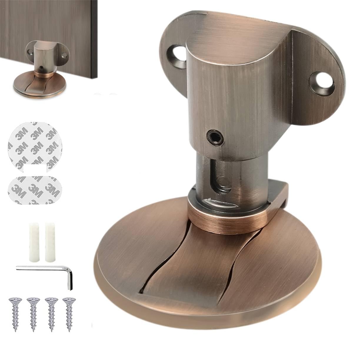 HASTHIP Magnetic Door Stopper, Door Stopper Floor Mount Adjustable No Drill Invisible Adhesive Magnet Door Catch Holders Wall Protector for Bedroom, Living Room, Bathroom HASTHIP Magnetic Door Stopper, Door Stopper Floor Mount Adjustable No Drill Invisible Adhesive Magnet Door Catch Holders Wall Protector for Bedroom, Living Room, Bathroom